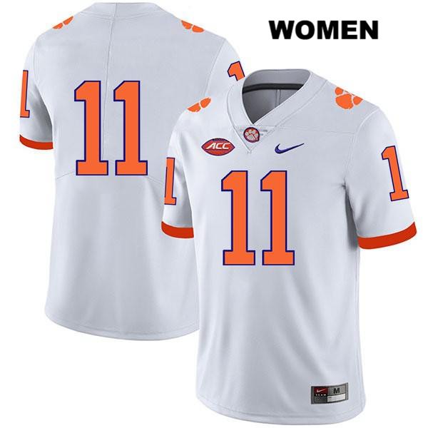 Women's Clemson Tigers #11 Isaiah Simmons Stitched White Legend Authentic Nike No Name NCAA College Football Jersey CLL3246BE